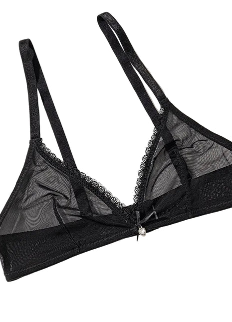 Wireless Lace Triangle Bra for Women | Seamless V-Neck Bra | BLNDL