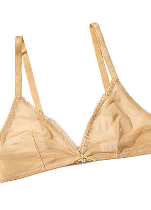 Wireless Lace Triangle Bra for Women | Seamless V-Neck Bra | BLNDL