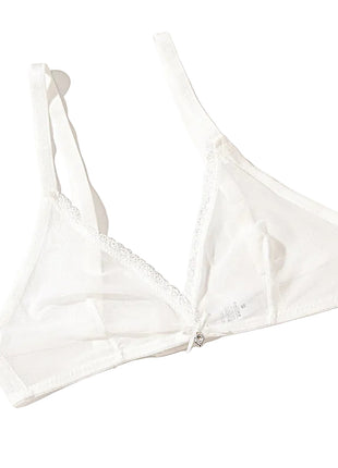 Wireless Lace Triangle Bra for Women | Seamless V-Neck Bra | BLNDL