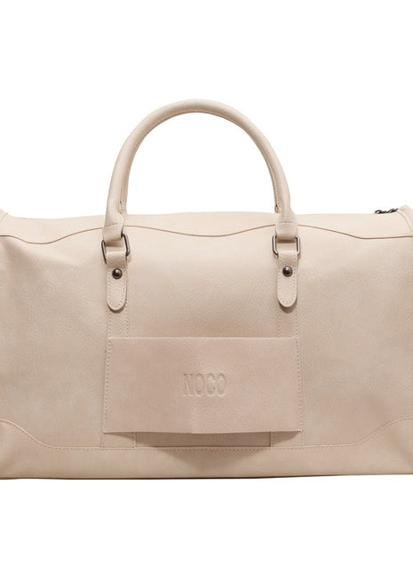 Large Capacity Leather Satchel Handbag | Waterproof PU Leather Tote Bag beige