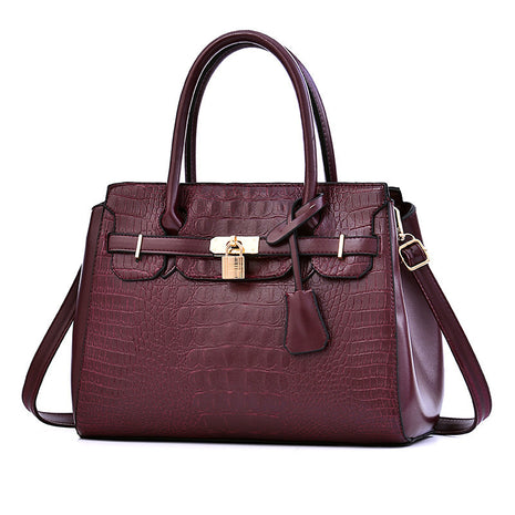 Large Capacity Plain Boston Shoulder Handbag – Timeless Style for Everyday Living dark purple