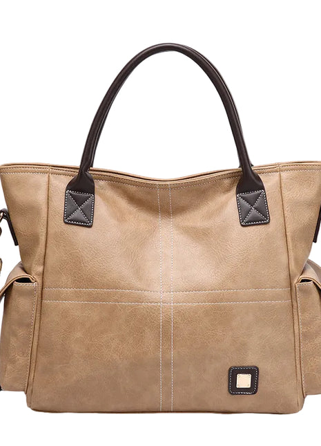 Large Shoulder Messenger Handbag – Spacious Retro Style for Everyday Adventures apricot
