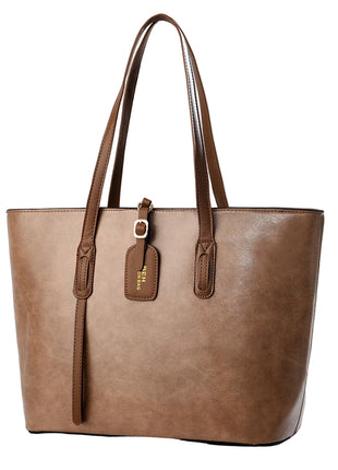 Leather Pattern Versatile Handbag | Women's PU Leather Bucket Shoulder brown