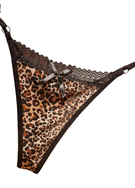 Versatile Leopard Print Low Waist Thong