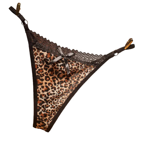 Versatile Leopard Print Low Waist Thong