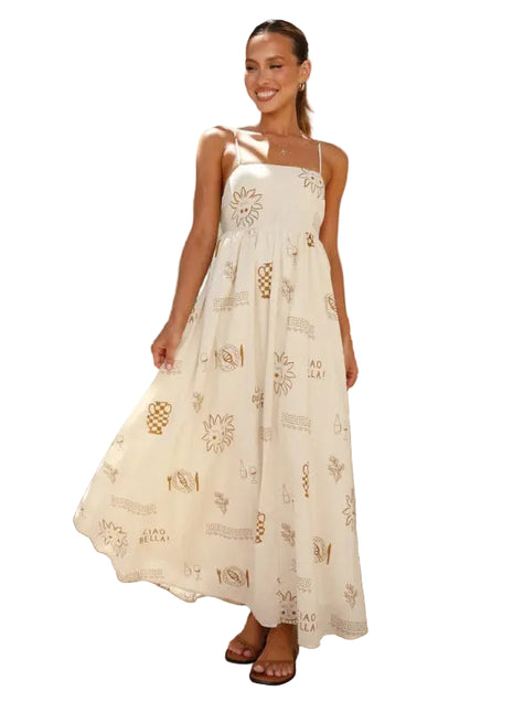 Vestido ligero con abertura trasera y tirantes