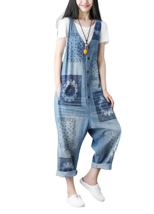 Women's Relaxed Fit Street Style Denim Overall