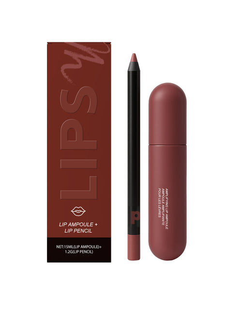 Lips Lip Ampoule & Lip Liner Set | Hydrating Lip Essence with Long-Lasting Lip Pencil