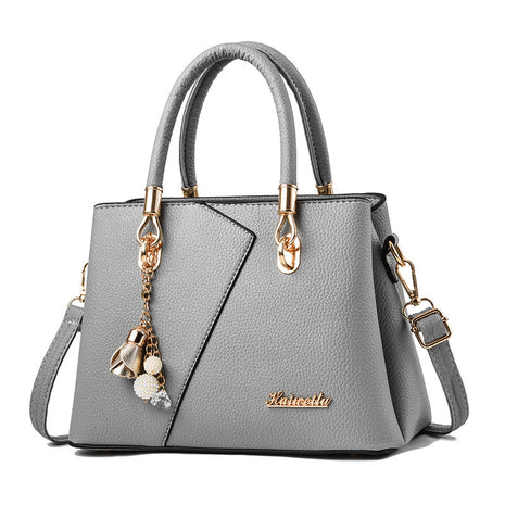 Litchi Pattern Handbag – Elegant Business Style for Everyday Organization Gray