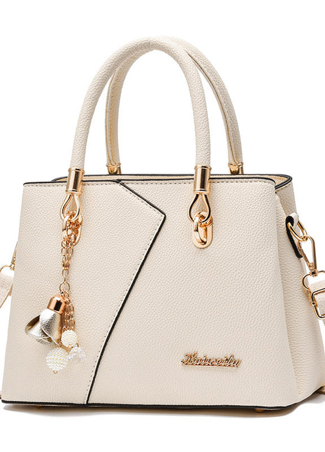 Litchi Pattern Handbag – Elegant Business Style for Everyday Organization white