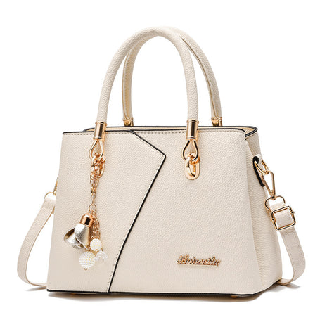 Litchi Pattern Handbag – Elegant Business Style for Everyday Organization white