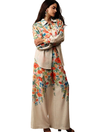 Japanese Korean Style Floral Two-Piece Outfit for Women
