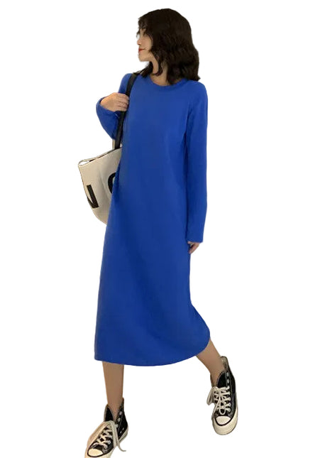 Elegant High-Waist Long Sleeve Commuter Dress for Women
