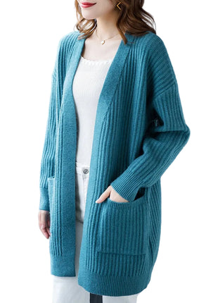 Women's Thick V-Neck Open Front Knit Cardigan

