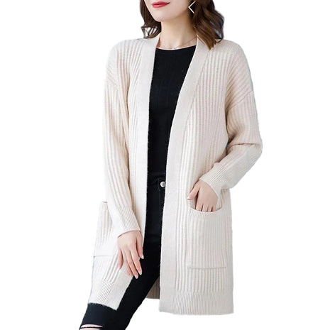 Versatile Wool Blend Sweater Cardigan in beige for Everyday Layering BLNDL