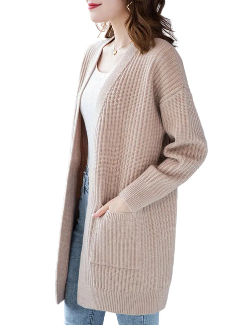Versatile Wool Blend Sweater Cardigan in Camel for Everyday Layering BLNDL