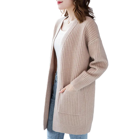 Versatile Wool Blend Sweater Cardigan in Camel for Everyday Layering BLNDL