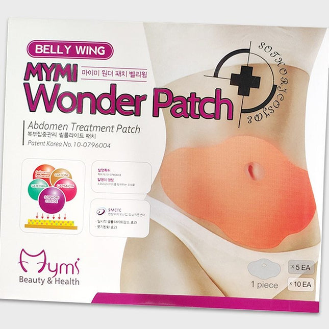 MYMI Wonder Patch packaging for abdomen treatment on a white background
