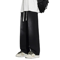 Men’s Relaxed Wide Leg Minimalist Jeans Comfortable Straight Leg Denim Pants BLNDL