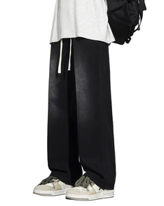 Men’s Relaxed Wide Leg Minimalist Jeans Comfortable Straight Leg Denim Pants BLNDL
