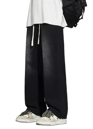 Men’s Relaxed Wide Leg Minimalist Jeans Comfortable Straight Leg Denim Pants BLNDL