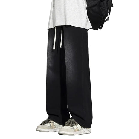 Men’s Relaxed Wide Leg Minimalist Jeans Comfortable Straight Leg Denim Pants BLNDL