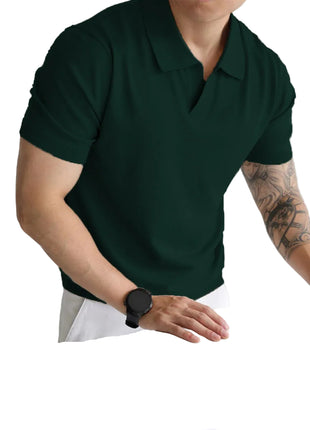 Men's Summer Cool Loose Lapel Short-Sleeve Shirt green