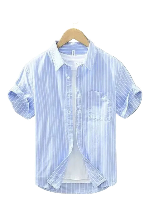 Men's Summer Japanese Tie-Dye Short-Sleeve Shirt blue