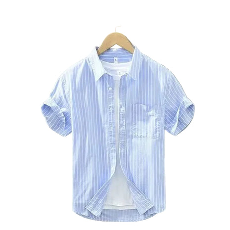 Men's Summer Japanese Tie-Dye Short-Sleeve Shirt blue
