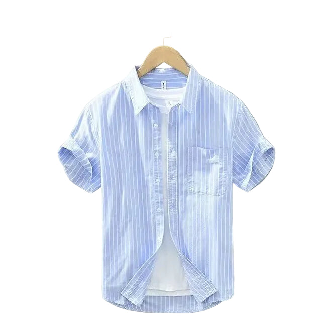 Men's Summer Japanese Tie-Dye Short-Sleeve Shirt blue