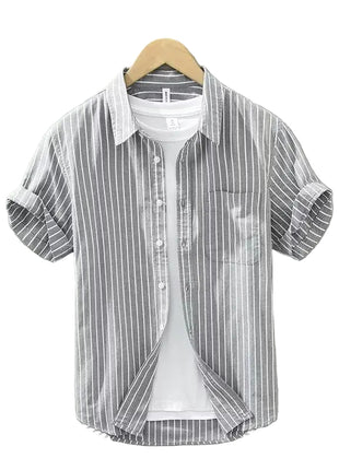 Men's Summer Japanese Tie-Dye Short-Sleeve Shirt grey