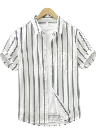 Men's Summer Japanese Tie-Dye Short-Sleeve Shirt white