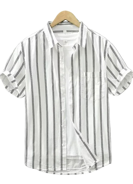 Men's Summer Japanese Tie-Dye Short-Sleeve Shirt white