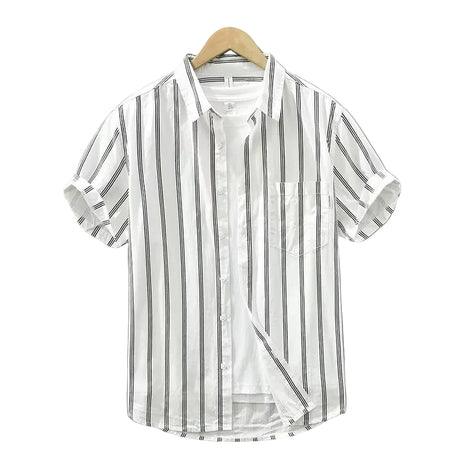 Men's Summer Japanese Tie-Dye Short-Sleeve Shirt white