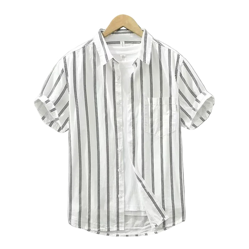 Men's Summer Japanese Tie-Dye Short-Sleeve Shirt white