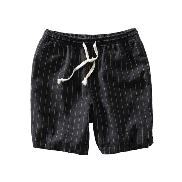 Men's Summer Striped Casual Shorts black