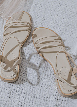 Mid-heel Toe Ring Roman Style Sandals
