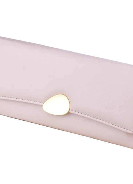 Minimalist PU leather wallet available in black, pink, red, and green colors.