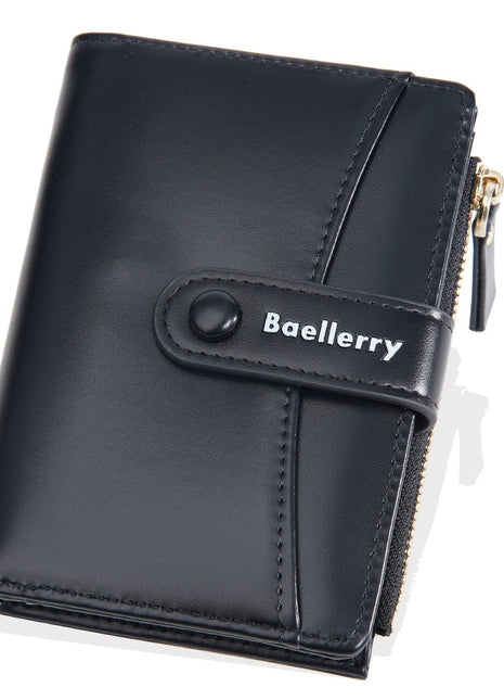 Modern casual PU leather wallet with buckle decoration and anti-theft function.