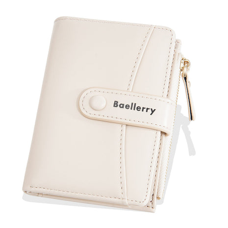 Modern casual PU leather wallet with buckle decoration and anti-theft function.