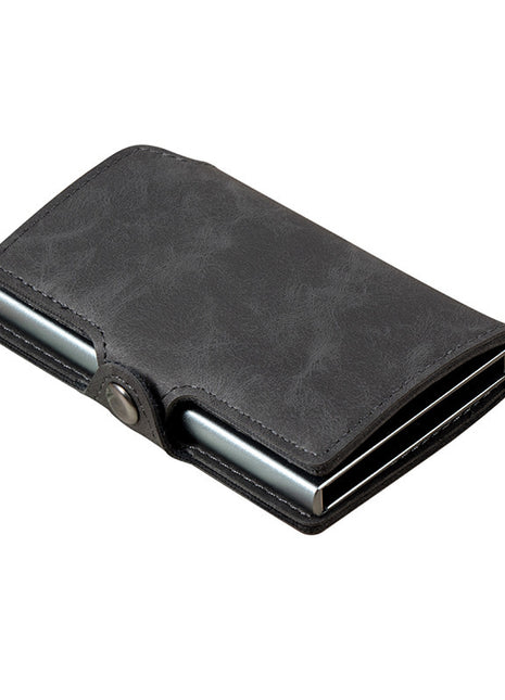 Modern metal card holder wallet designed for organized everyday card storage.