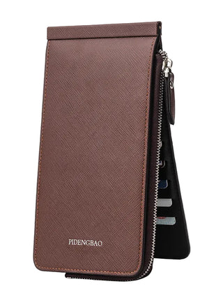 Multi-function phone purse with card slots, ID holder, and coin compartment.