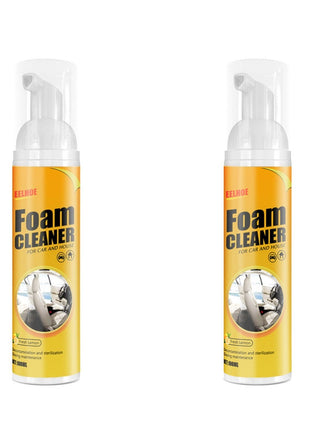 Two bottles of foam cleaner on a white background