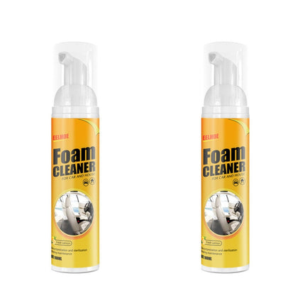 Two bottles of foam cleaner on a white background