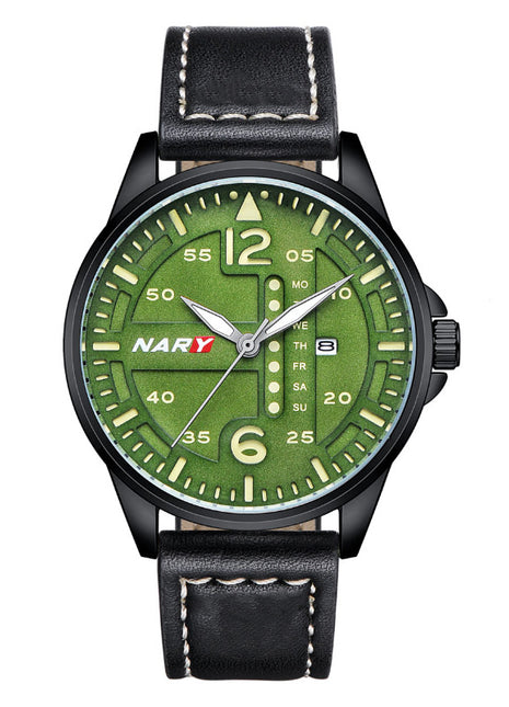 NARY Men’s Stylish Sophisticated Dial Water-Resistant Quartz Watch – Casual Luxury Wristwatch with Alloy Case
