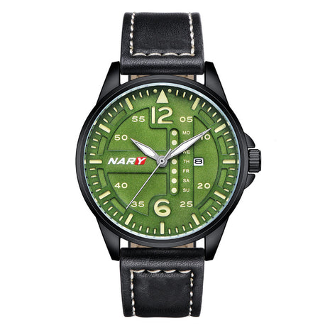 NARY Men’s Stylish Sophisticated Dial Water-Resistant Quartz Watch – Casual Luxury Wristwatch with Alloy Case