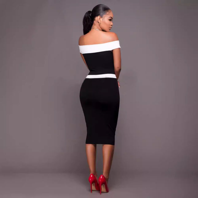 Off-the-shoulder Slim-fit Sheath Dress