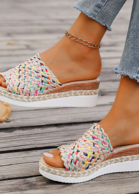 Thick-soled Fish Mouth Hemp Rope Mule