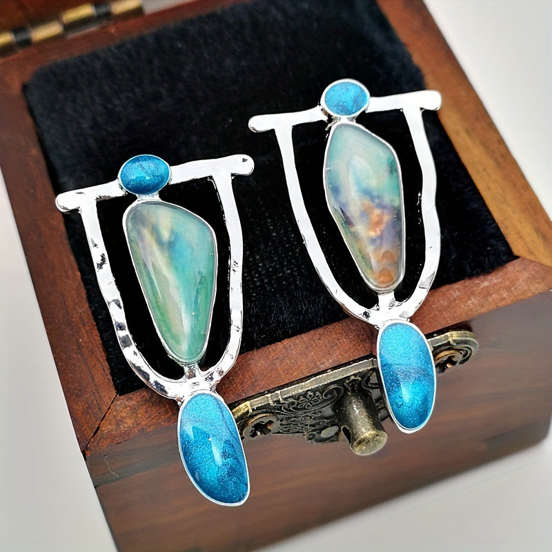 Vintage Earrings Pearl Enamel