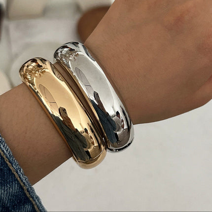 Irregular Metal Thin Glossy Bangle
